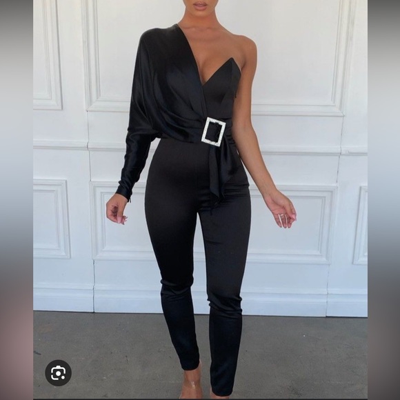 House of CB Pants & Jumpsuits House Of Cb Willow Black Satin